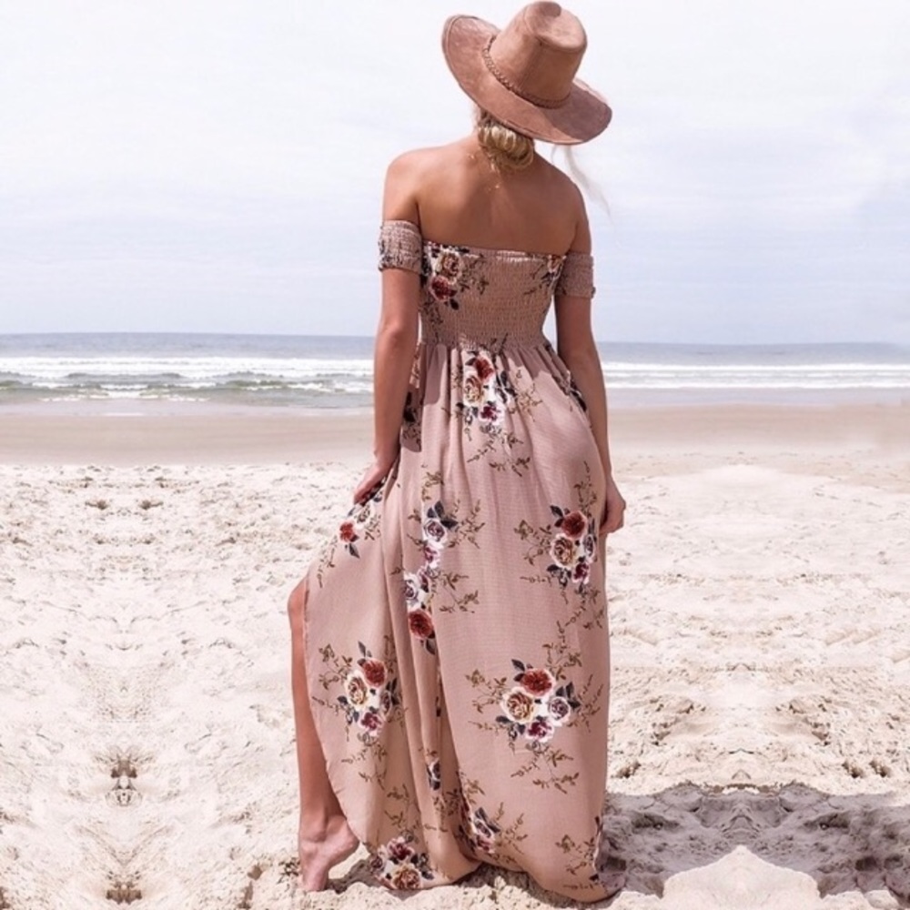 Smocked Off Shoulder Floral Dress - Picture 3 of 6